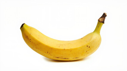 Ripe banana isolated on white background with copy space