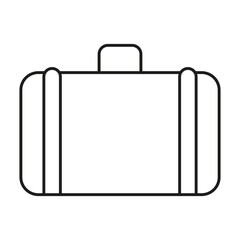Suitcase Line Icon. Travel, Business Trip, And Luggage Outline Symbol. Portable Storage For Personal Belongings. Editable Stroke. Isolated Vector Illustration