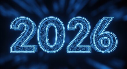 Future Digital Year 2026 Abstract Futuristic Numeric Concept