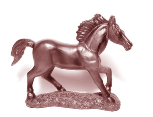 Close-up red horse figurine