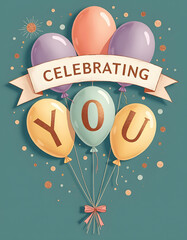 Celebrating You: Festive balloon bouquet for special occasions and greetings