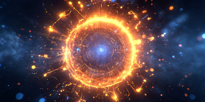 Glowing blue data network with particles and abstract digital connections background