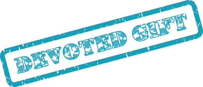 Meaningful Devoted Gift textual stamp symbolizing a sincere present given with dedication