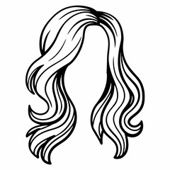 Illustration of wavy hair isolated on for your design