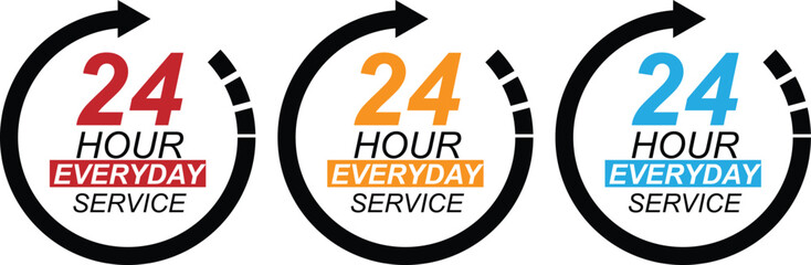 24 Hour Everyday Service Badge for Full-Time Customer Support
