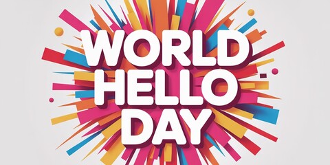 Bright abstract artwork highlights cheerful global greetings for World Hello Day.
