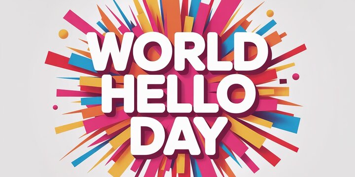 Bright abstract artwork highlights cheerful global greetings for World Hello Day.