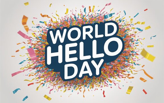 Bold typography and colors express lively spirit of World Hello Day.