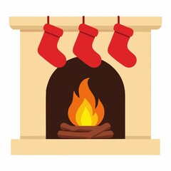 Obraz premium vector, chimenea, navidad, santa, navida, bujía, fuego, llama, ilustración, vector, celebraciones, icono, alumbrado, decoraciones, símbolo, vacaciones, designio, cera, ardiente, acomodador, lámpara