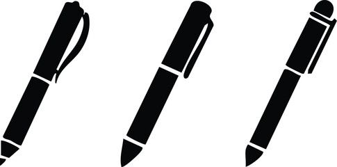 Pen Icon set. classic hand writing tool for calligraphy. Copywriting Related Vector, pen logo silhouette vector design template premium, sign up icon. Vector illustration !