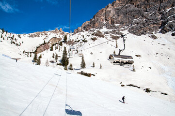Chairlift and Ski Slope in Cortina d&rsquo;Ampezzo Dolomites