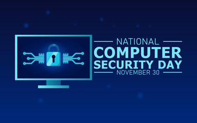 Vector graphic of National Computer Security Day ideal for National Computer Security Day celebration.