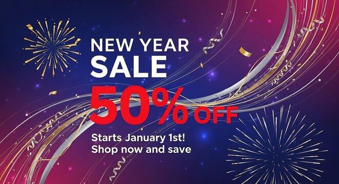Celebrate the new year with a massive 50 percent off sale starting january first