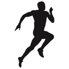 Dynamic Running Man Silhouette Art