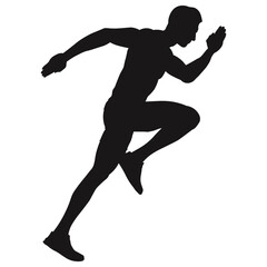 Dynamic Running Man Silhouette Art