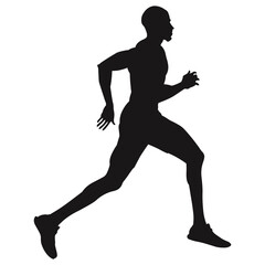 Dynamic Running Man Silhouette Art