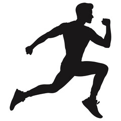 Dynamic Running Man Silhouette Art