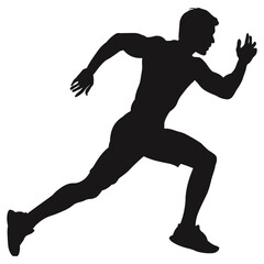 Dynamic Running Man Silhouette Art