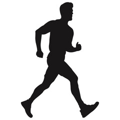 Dynamic Running Man Silhouette Art