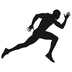 Dynamic Running Man Silhouette Art