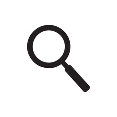 Magnifying glass silhouette icon vector flat illustration