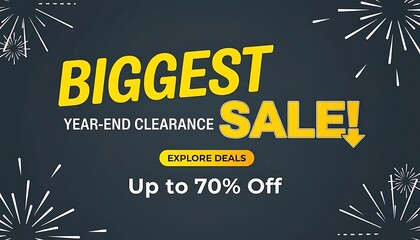Biggest year end clearance sale up to 70 percent off with festive fireworks display