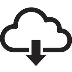 Download from cloud icon, data transfer concept for technology or business needs