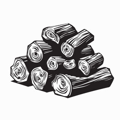 Pile of Logs Illustration Vector Isolated on white background
