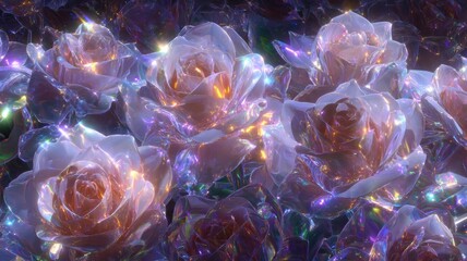 Luminous roses in ambient light neural network AI generated