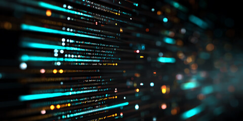 Close up microscope lens examining glass slide under warm orange laboratory light