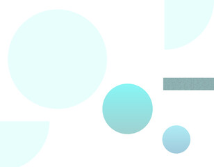 Modern abstract background featuring various sized geometric shapes—circles, quarter circles, and a rectangle—in soft shades of light blue and green gradients. The minimal design is looking gorgeous.