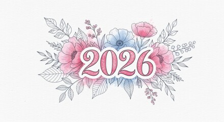 Beautiful Floral Design Celebrating the Year 2026