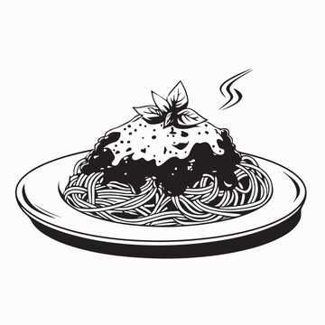 Spaghetti Bolognese Sauce Recipe Vector Illustration on white background