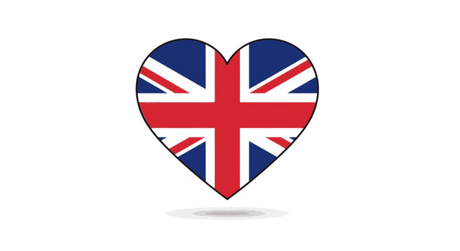 Show your UK pride with this Union Jack heart, a symbol of British love and patriotism, perfect for design projects that celebrate British culture