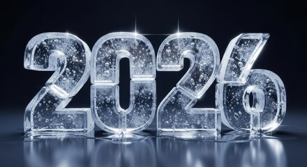 Cool Ice Numbers Celebrating the Upcoming Year 2026