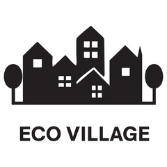 Eco Village community logo and text design