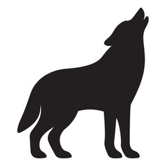 Minimal Howling Wolf Silhouette Icon for Wilderness Branding and Nature-Inspired Design