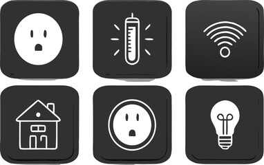 Smart home icons on dark background symbol technology