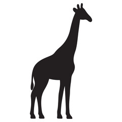 Obraz premium Minimal Giraffe Silhouette Icon for Elegant Wildlife Branding and Design