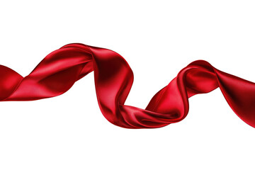 Flowing red silk ribbon for Christmas decorations