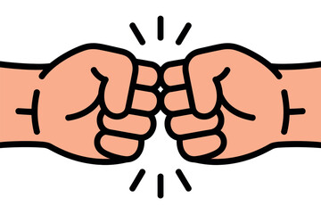 Two hands making a fist bump, symbolizing agreement, friendship, or a positive connection between people.