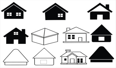 house icons set with white background
