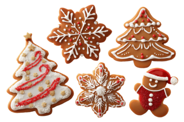 Festive Decorated Christmas Gingerbread Cookies