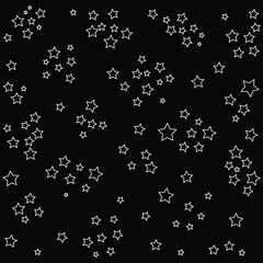 Abstract starburst pattern of numerous small white star shapes scattered across a dark black background