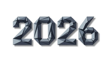 Futuristic Geometric Design Year Twenty Twenty Six Anniversary Celebration