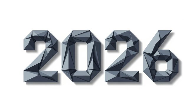 Futuristic Geometric Design Year Twenty Twenty Six Anniversary Celebration