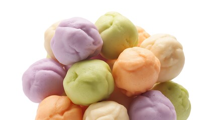 Colorful pastel meringues piled high, a sweet delicate treat