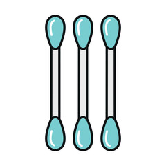 Cotton swabs icon vector design template
