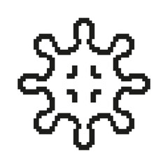 Fototapeta premium Virus Structure Pixel Art Icon. Microbial Pathogen, Infection, And Disease Representation Symbol. Medical And Biological Illustration. Isolated Vector Illustration
