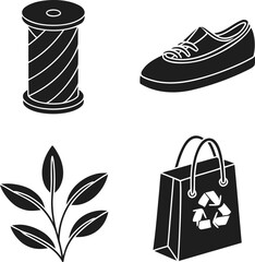 Sustainable Fashion And Recycling Icons shoe sneaker